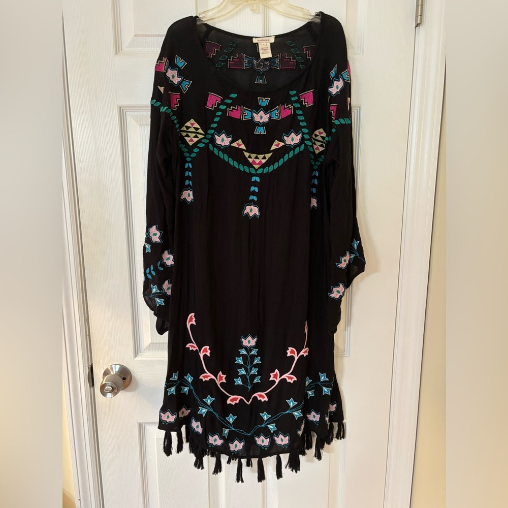 Sundance Black Dress with Vibrant Embroidery sz. Large